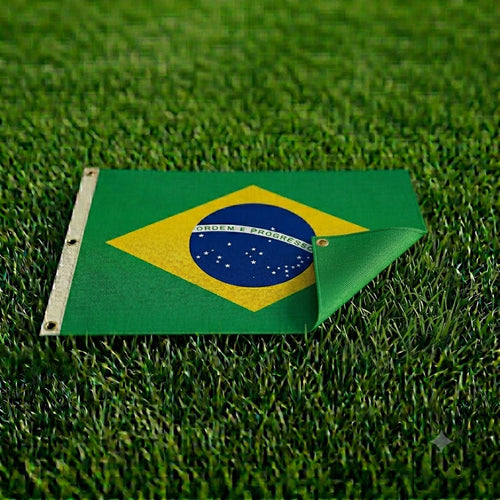 Bandera de Brasil ondeando