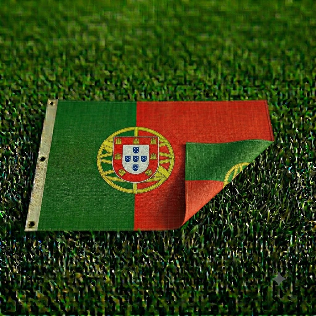 Bandera de Portugal ondeando